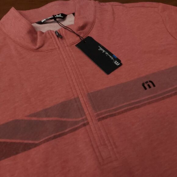 Travis Mathew Sunset Serenade Golf Pullover 1/4 Zip Heather Red Men's Size XL - Picture 2 of 5